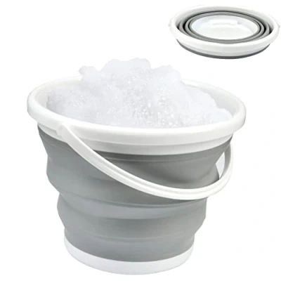 Imagen de Cubo Plegable para Camping 5 litros de Agua Multiusos Balde con Asa Fregar Lavar Limpieza Pesca Viaje