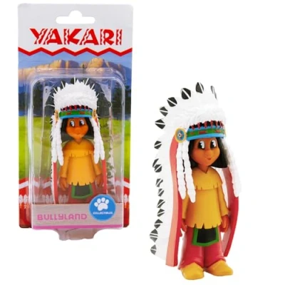 Imagen de BULLYWORLD 43364 Figura de Juego, Yakari con decoración Plumas, Aprox. 11 cm Altura, Pintada a Mano, sin PVC, para Que los niños jueguen Forma imaginativa