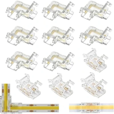 Imagen de TenaLucy 12 Piezas Mini Kit de Conectores LED COB 10 mm y 2 Patillas,Sin Zonas Oscuras,para Conectar Cables Barras Luces