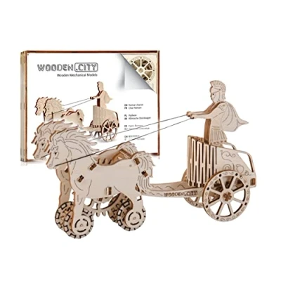 Imagen de WOODEN.CITY Puzzle 3D Carro Romano, Maquetas para Construir Adultos, Madera, Regalo Ideal Aficionados a la Historia y Construcción