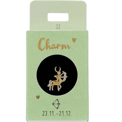 Imagen de Depesche Letras 11834 032 Charm Sagitario, Colgante Chapado en Oro para Collares, Pulseras y Pendientes, Ideal como pequeño Regalo, Multicolor, Normal