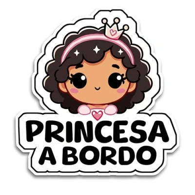 Imagen de Pegatina Bebe a Bordo Coche, Princesa Bordo, Pegatinas Coche 16.5 x 14 cm, de Resistente UV e Impermeable, Kids Sticker, Prince Sticker