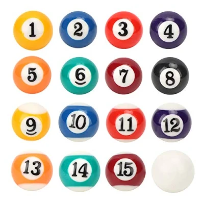 Imagen de Bola de Billar, Yevenr 16 Piezas Mini Billar Resina Suave Accesorio Mesa 2,5 CM para Bar