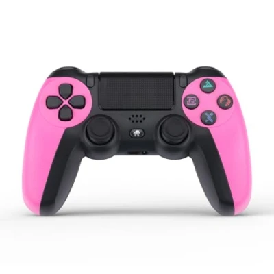 Imagen de NK Mando para PS4 / PS3 PC/Móvil Inalámbrico Wireless Controller con Dualshock, Función Detección 6 ejes, Luz LED, Panel Táctil, Entrada Auriculares, Cable de Carga incluido Rosa