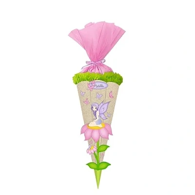 Imagen de Ursus 9770001 Kit de manualidades conos escolares, Green &amp; Easy, duende, altura aprox. 68 cm, diámetro 20 incluye instrucciones y hoja plantilla para