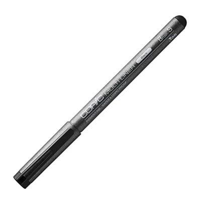 Imagen de COPIC Multiliner Pincel S, Negro, Rotulador fino con punta fina y tinta pigmentada resistente al agua