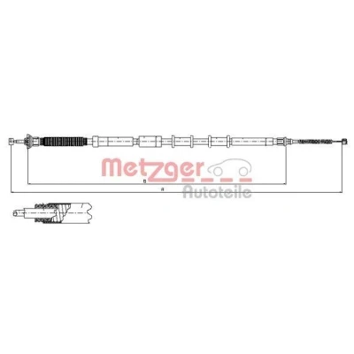 Imagen de METZGER 12.0719 Cable de Freno Mano Atrás izquierda 1673/1372 COFLE