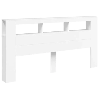 Imagen de vidaXL Cabecero con LED Madera de ingeniería Blanco 200x18,5x103,5 cm