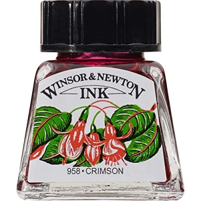 Imagen de Winsor &amp; Newton Drawing Ink Tinta de Dibujo, Rojo (Crimson), 14ml