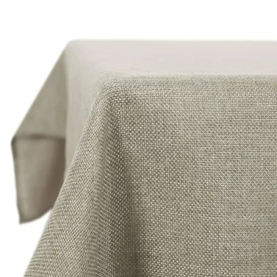 Imagen de Deconovo Mantel Navideñas Mesa Rectangular para Comedor Cocina o Salon Efecto Lino 130 x 240 cm Claro