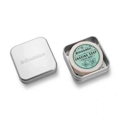 Imagen de Störtebekker jabón de afeitar y Juego aluminio con en diferentes variantes vegano hecho a mano fábrica (Menta fresca)