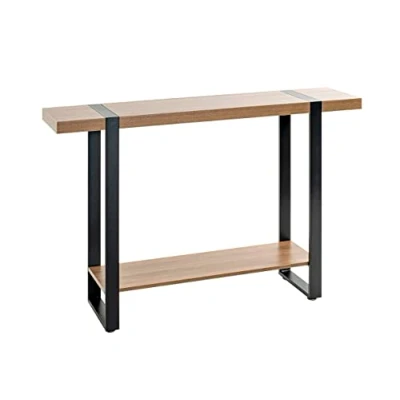 Imagen de HAKU Möbel Consola roble, negro, Metal, aglomerado Dim.: AN 120 cm x AL 82 P 30 cm, Estilo: Moderno