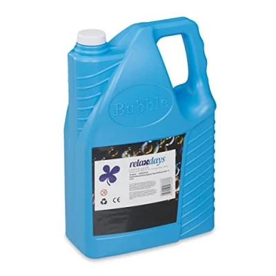 Imagen de Relaxdays Bidón jabón, 4 litros Garrafa Líquido Burbujas Recambio, L de Solución, Ideal para Máquinas Pompas, Pistolas y Pomperos, Azul
