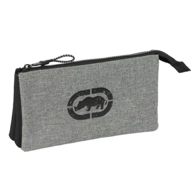 Imagen de Safta ECKO UNLTD. Rhino Portatodo Triple, Estuche Infantil, Niño, Ideal para Niños en Edad Escolar, Cómodo y Versátil, Calidad Resistencia, 22x3x12 cm, Color Gris/Negro