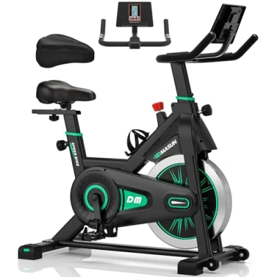Imagen de Bicicleta Estatica, Bici Estatica Profesional DMASUN, con Pantalla LCD y Portavasos, Ejercicio Silencioso Seguro, Cómodo Cojín Del Asiento, Capacidad 160 kg (Funda Sillin Incluida)
