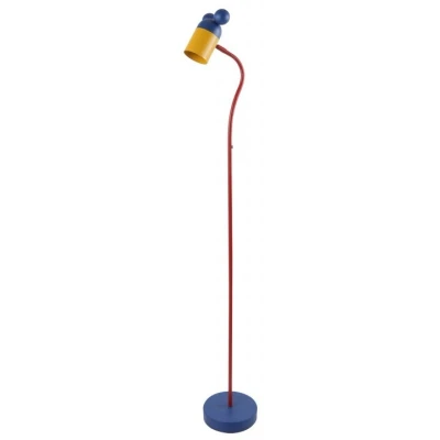 Imagen de GTV Lámpara de pie MAUS máx. 250 V, 50/60 Hz, 1 bombilla E27, 25 W, IP20, diámetro 8 cm, azul marino/amarillo para habitación infantil