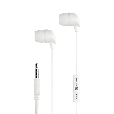 Imagen de Music Sound Auriculares Fullcolor In Ear con Cable Stereo Micrófono, Control Remoto Integrado Intra Auriculaires Jack 3,5 mm Color Blanco