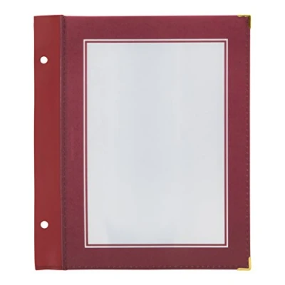 Imagen de SECURIT Vermes Wood Range Juego de Cubiertas para menús (5 Unidades, tamaño A5), Color Rojo