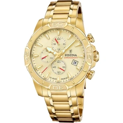 Imagen de Festina Montre pour Homme F20705/2 Timeless Chronograph Boîtier en Acier Inoxydable Doré Bracelet