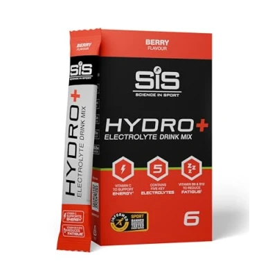 Imagen de Science in Sport HYDRO+ Electrolyte Drink Mix 6x4.5g Frutos del bosque electrolitos en polvo veganos, Bebida deportiva con vitamina C y 5 importantes