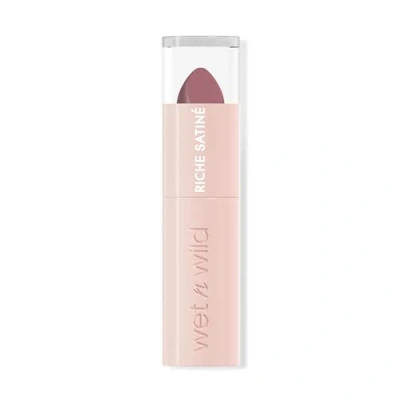 Imagen de Wet n Wild Rich Satin Lip Color, Pintalabios de Larga Duración con Acabado Satinado, Fórmula Hidratante que no Reseca y Ricamente Pigmentada Textura Suave Aterciopelada, Hush Lil&#039; Beige