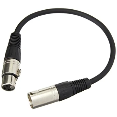 Imagen de PULSE PLS00293 Cable de micrófono XLR macho a hembra, 0,3 m, níquel