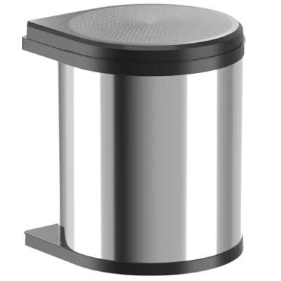 Imagen de Hailo Mono Papelera de Cocina, Acero Inoxidable Pulido, Negro, Talla única