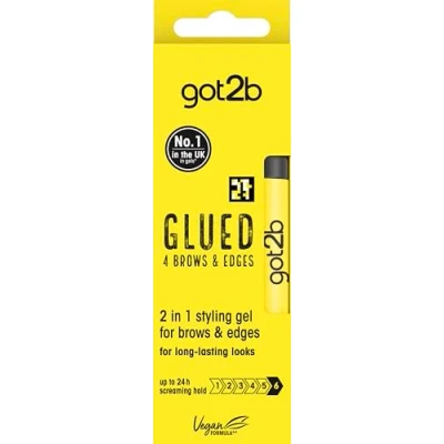 Imagen de Schwarzkopf got2b gel de pegado para colocar bordes y peinar cejas, 2 en 1, sujeción 72 horas, sin residuos blancos o adherencia, vegano, silicona, alcohol, 16 ml
