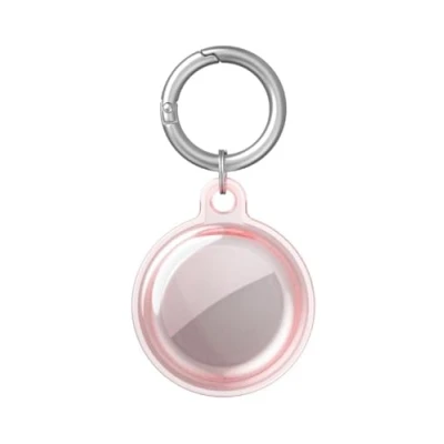Imagen de Funda Impermeable para Apple AirTag, 360 de Protección Completa Cubierta Titular con Llavero AirTag (Transparente Rosa)