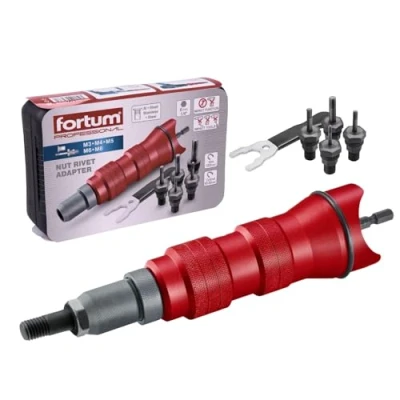 Imagen de Fortum Adaptador de Tuerca Remachada para Taladro y Atornillador Herramienta Remachar Tuercas Aluminio, Acero Inoxidable M3 M8 Pistola Remaches