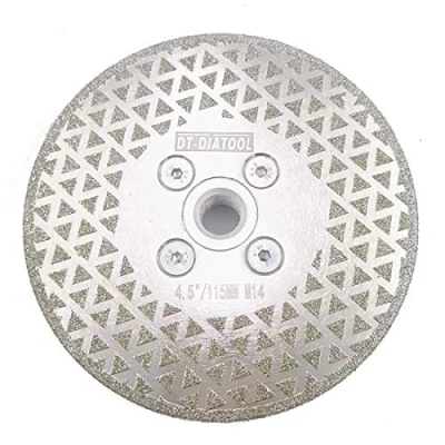 Imagen de DT DIATOOL Disco Diamante de Corte y Rectificado 115 mm x M14 Electrochapado Doble Cara para Piedra Mármol Baldosa Granito