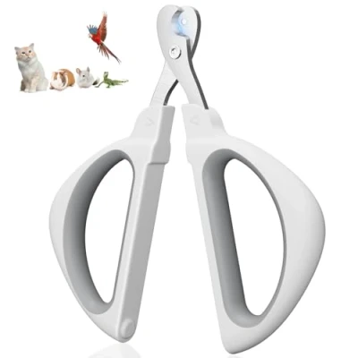 Imagen de Euqvunn Cortauñas Gato, Profesional Corta Uñas Gatitos con Seguro Posicionamiento Orificio, Tijeras Gatos Adecuado para Gatitos, Conejos, Cobayas, Cachorros y Animales Pequeños (Gris)