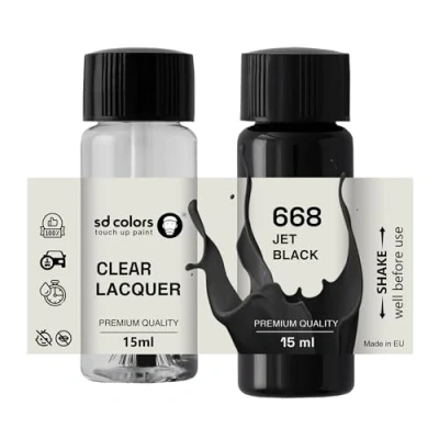 Imagen de SD COLORS Jet Black 668 Pintura para retocar (15 ML), color negro