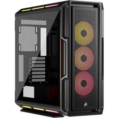Imagen de CORSAIR iCUE Link 5000T LX RGB Caja MidTower ATX para PC 3 Ventiladores LX120 preinstalados, Tiras de luz Aurora integradas, Interior Espacioso, hub Sistema Incluido Negro