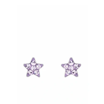 Imagen de Amor pendientes de plata ley 925 los niños niña, con cristal vidrio, 0,6 cm, plata, estrella, Viene en caja regalo joyería, 2036522