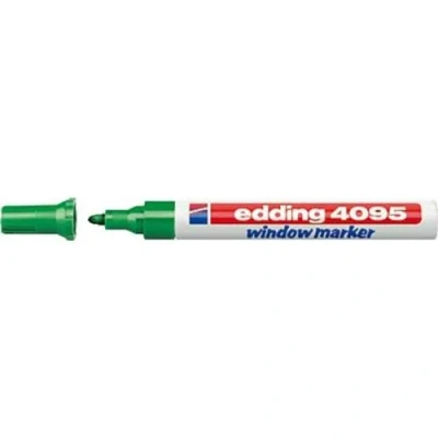 Imagen de edding 4095 marcador de tiza verde 1 rotulador punta redonda 2 3 mm rotuladores para cristal borrables pizarras, vidrio y espejos líquida cobertura opaca