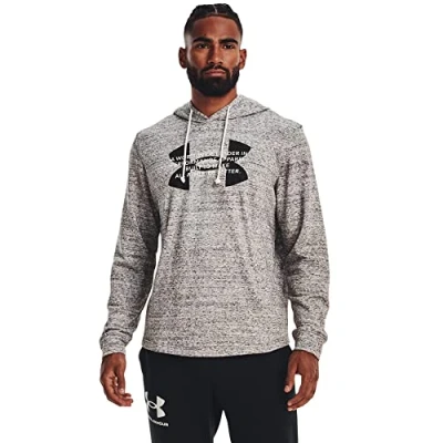 Imagen de Under Armour Sudadera con Capucha para Hombre Logotipo de UA Rival Terry Tops Forro Polar, Gris/Negro, S