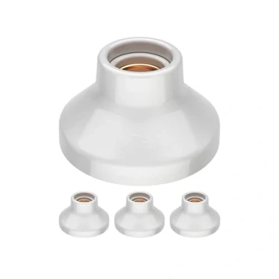 Imagen de ledscom.de 4 piezas portalámpara de techo ELEKTRA, porcelana, blanco brillante, 1x E27 máx. 300W