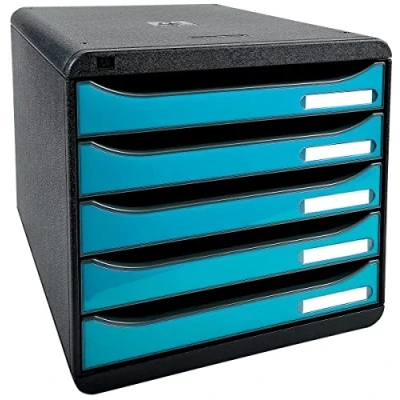 Imagen de Exacompta 3097282D Caja organizadora, 5 cajones, color turquesa glossy