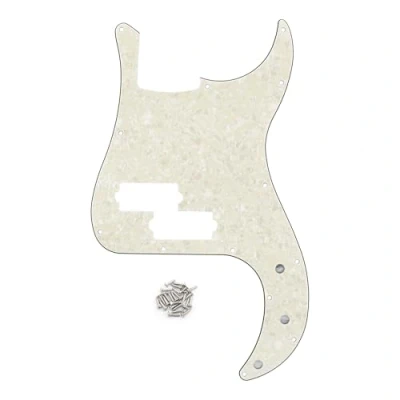 Imagen de FLEOR Golpeador de bajo precisión estándar estilo moderno 13 orificios sin muesca varilla armadura para modelo P 4 cuerdas, perla amarillo claro