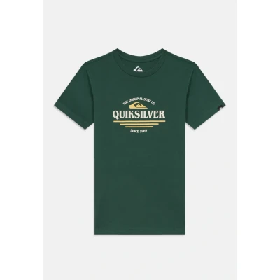 Imagen de Quiksilver TYPE LINE Youth Unisex Camiseta estampada para niños, Talla: 10a, Dark green