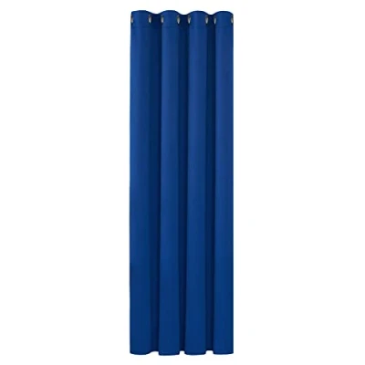 Imagen de Deconovo Cortinas Dormitorio Salon Opacas Moderna con Ojales, Termicas Aislantes Frio y Calor 132x160 cm(Ancho x Alto) Azul Cobalto, 1 Pieza