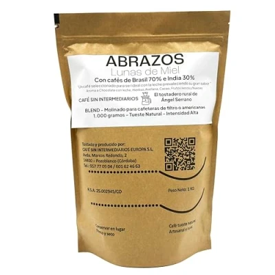 Imagen de CAFE SIN INTERMEDIARIOS Café Brasil Abrazos para Cafeteras de filtro o americanas 1 Kg Tostado Semanal Molinado al envío y envasado Intensidad medio Ideal cortado Capuchino