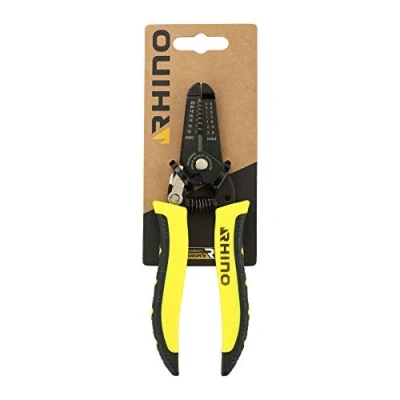 Imagen de RHINO pinza para crimpar, de terminales 200 mm, permite engarzar todo tipo o puntas cableado (profesional/particular) Longitud mm Garantía 5 años