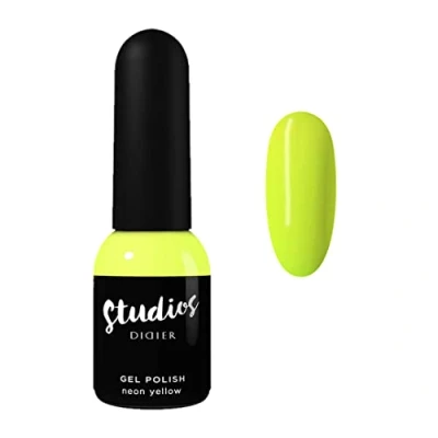 Imagen de Didier Lab Esmalte semipermanente de gel Studios Neon Yellow Productos profesionales para manicura y pedicura Pigmento rico Brillo impecable Adecuado principiantes UV