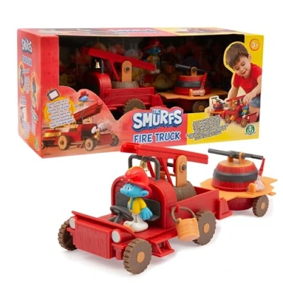 Imagen de Giochi Preziosi los Pitufos Playset Camión de Bomberos con Funciones realistas, Accesorios y Personaje Pitufo Exclusivo 5,5 cm Incluido, para niños a Partir 3 años