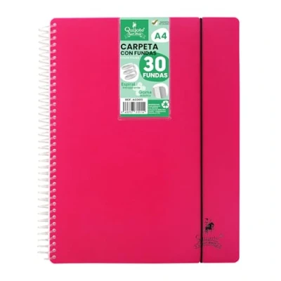 Imagen de Starplast Carpeta Con Fundas Espiral Flexible Organizadores, 30 fundas, Transparentes Lisas, A4, Tapa Plástico Resistente, Uso Escolar, Personal o de Oficina Color Magenta.
