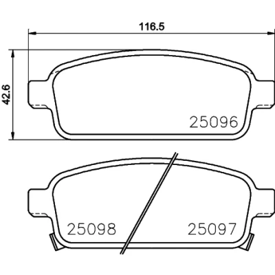 Imagen de HELLA 8DB 355 015 221 Juego de pastillas freno con avisador acústico desgaste accesorios OPEL: Astra J Hatchback, GTC