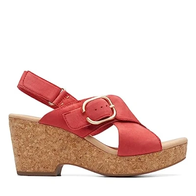 Imagen de Clarks Sandalias Giselle Dove para Mujer, Nubuck Cereza, 7 UK, 41 EU