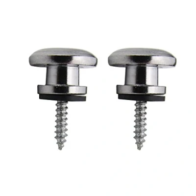Imagen de FLEOR 2 piezas de correa metal para guitarra, cabeza setas, botón, cierre, pasadores con tornillos montaje bajo guitarra eléctrica acústica, cromo